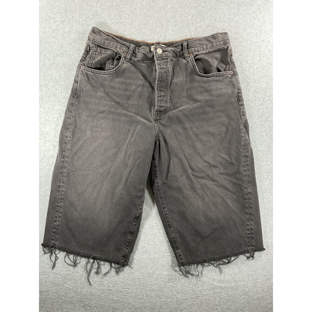 Free People We The Free Mens Black Denim Cutoff Shorts Frayed Hem Size 32 1284